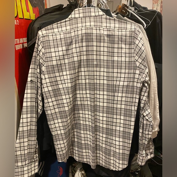 EXPRESS Men’s Grey White & Black Shirt - Size M - Picture 4 of 8